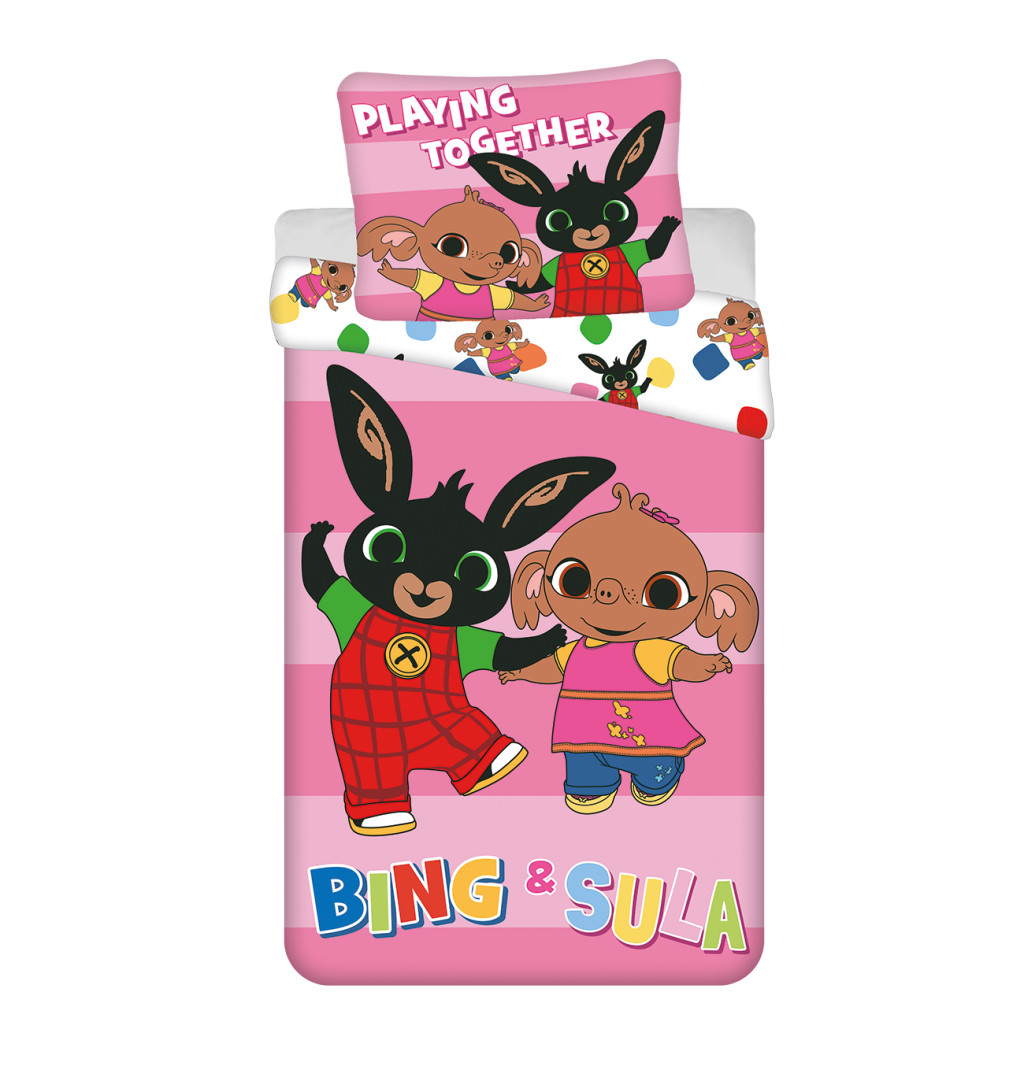 Bing Playing Together Σετ Παπλωματοθήκη 140x200 εκ. με Μαξιλαροθήκη 70x90 εκ. 100% Βαμβάκι
