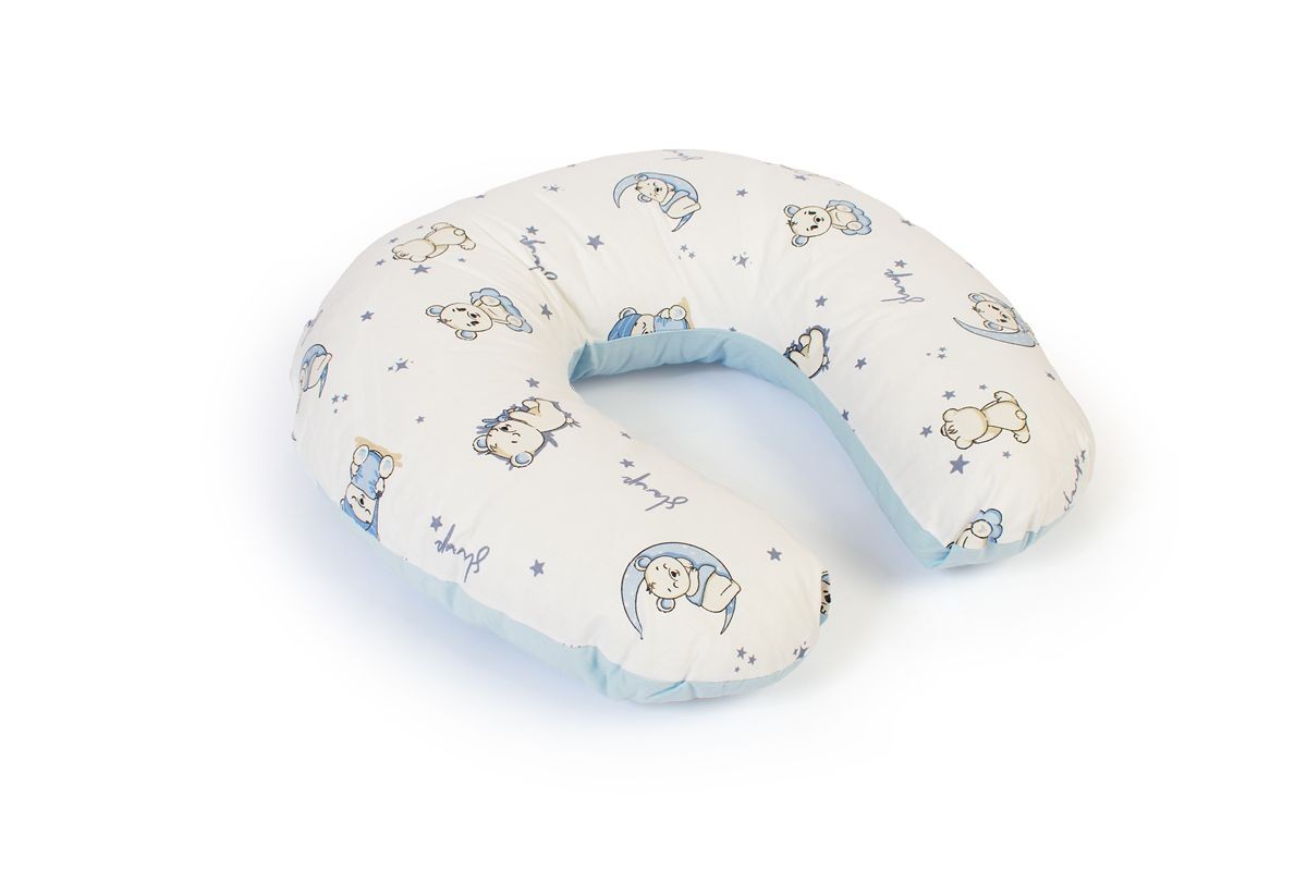 Μαξιλάρι Θηλασμού bebe Bear's Nest 03 60x50x15 White-Sky Blue 100% Cotton