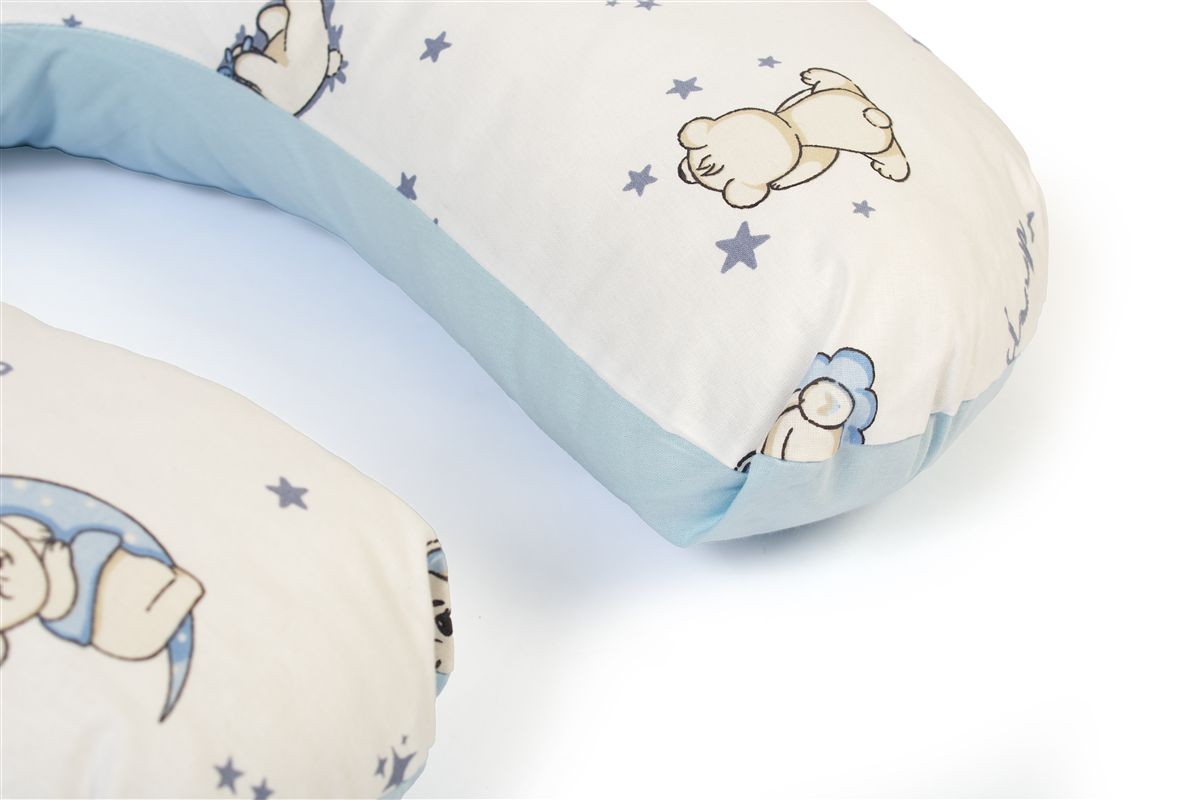 Μαξιλάρι Θηλασμού bebe Bear's Nest 03 60x50x15 White-Sky Blue 100% Cotton