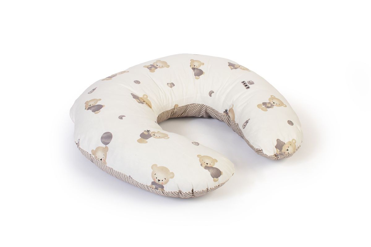 Μαξιλάρι Θηλασμού bebe Bear's Nest 05 60x50x15 White-Grey 100% Cotton