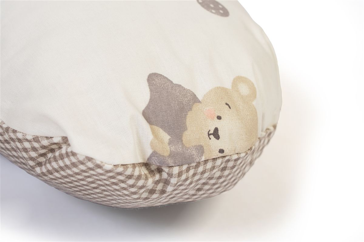 Μαξιλάρι Θηλασμού bebe Bear's Nest 05 60x50x15 White-Grey 100% Cotton