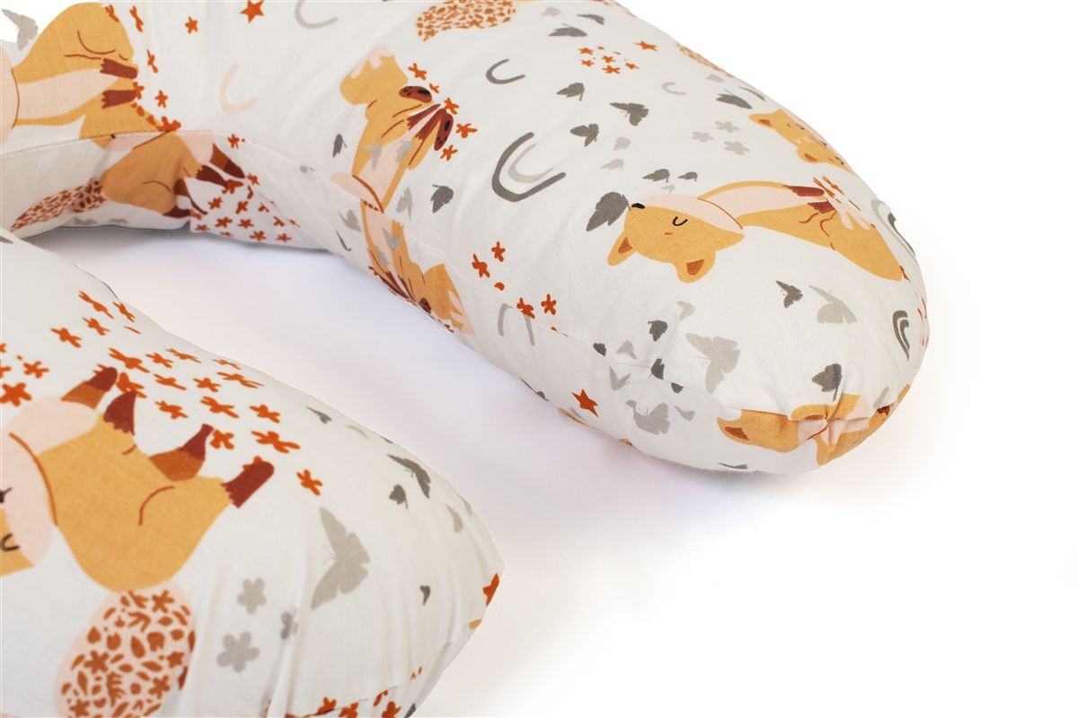 Μαξιλάρι Θηλασμού bebe Cute Fox 02 60x50x15 White-Beige 100% Cotton