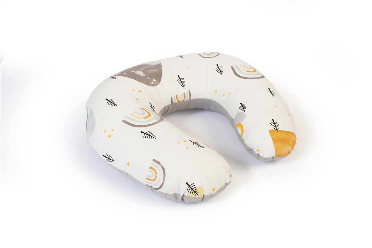 Μαξιλάρι Θηλασμού bebe Rainbow 01 60x50x15 White-Grey 100% Cotton