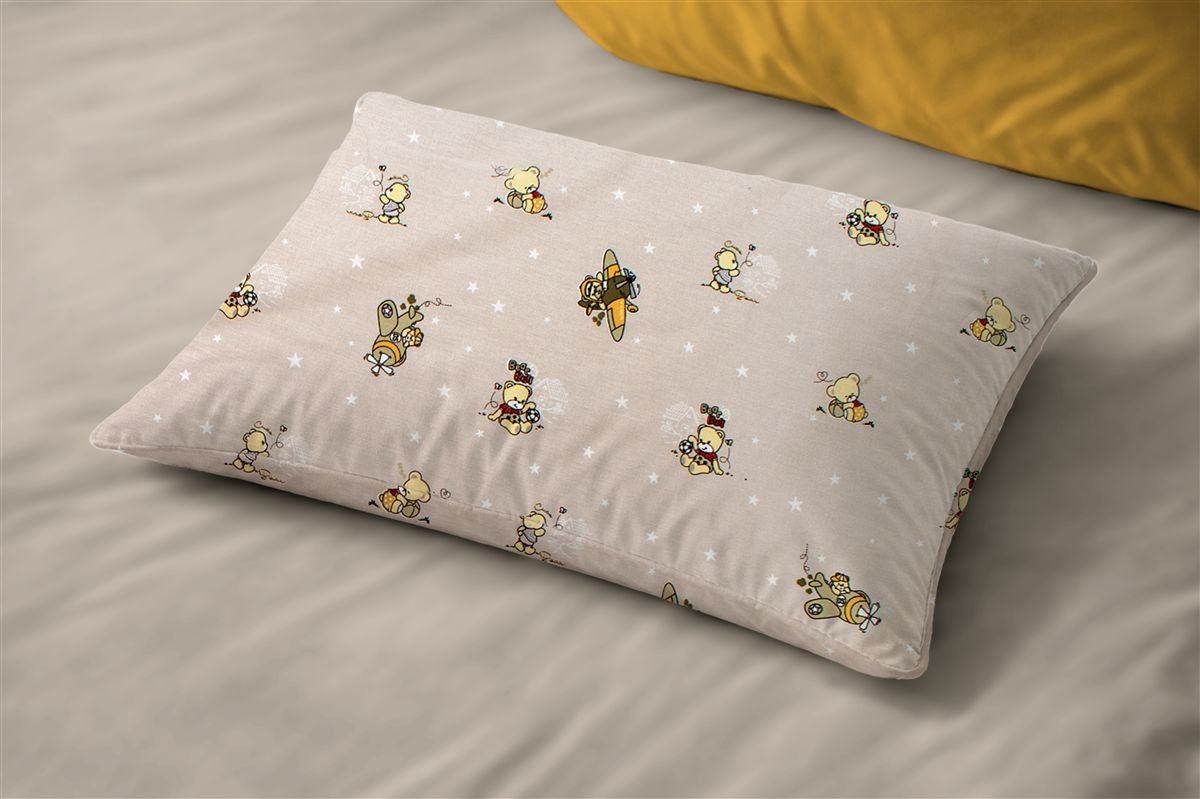 Μαξιλαροθήκη Εμπριμέ kids Bear's Playtime 592 50X70 Beige 100% Cotton
