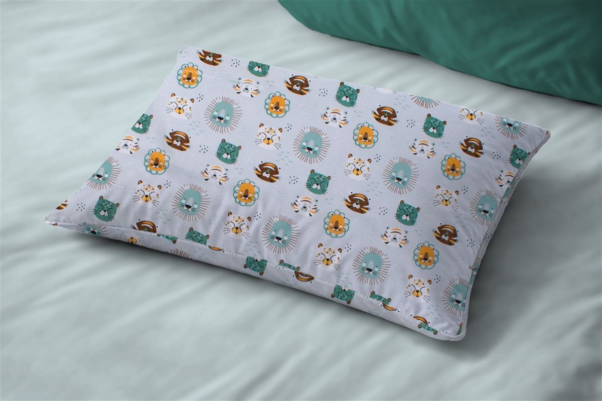 Μαξιλαροθήκη Εμπριμέ kids Big Cats 28 50X70 Light Aqua 100% Cotton