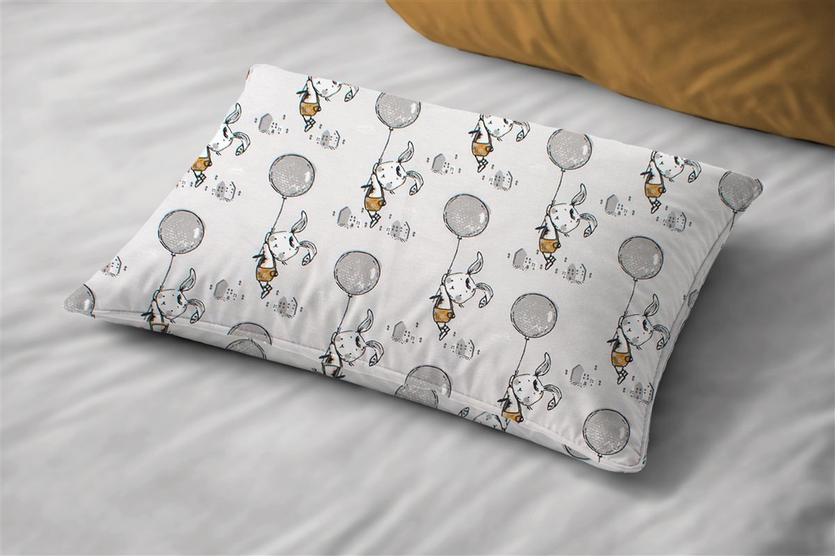 Μαξιλαροθήκη Εμπριμέ kids Floating Bunny 715 50X70 Grey 100% Cotton