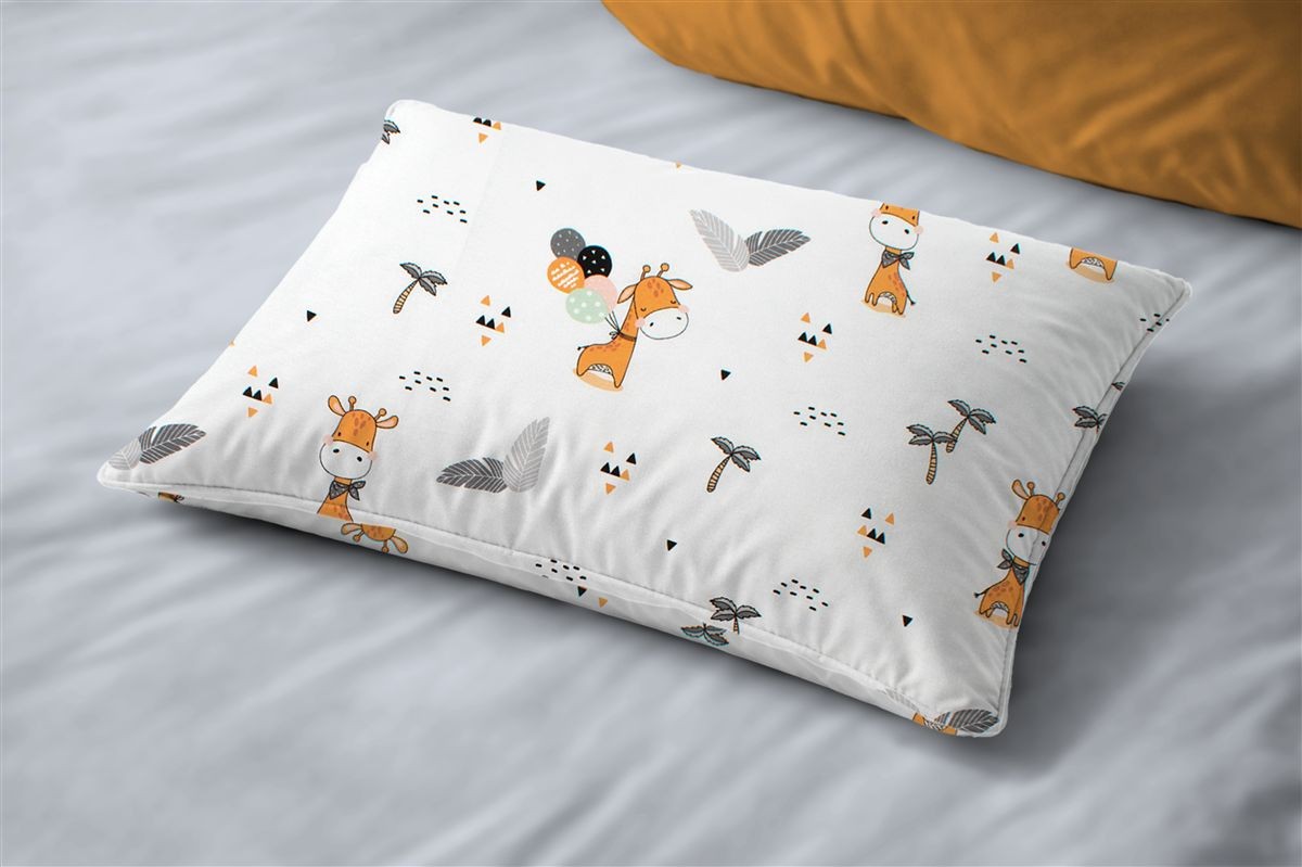 Μαξιλαροθήκη Εμπριμέ kids Giraffe 599 50X70 White-Orange 100% Cotton