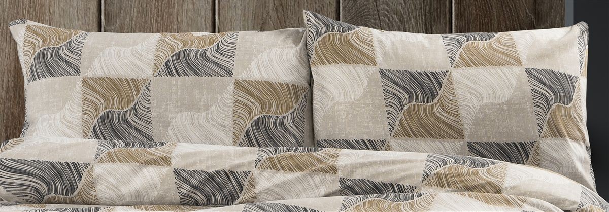 Μαξιλαροθήκη Εμπριμέ Κλεοπάτρα 609 50X70 Beige-Black 70/30 Cott/Pol