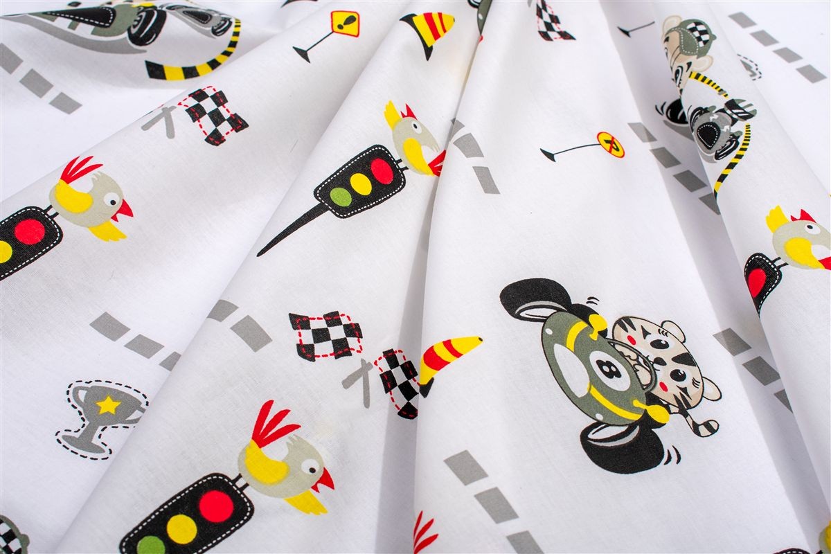 Πάνα Χασέ bebe Animal Grand Prix 590 80X80 White-Olive 100% Cotton