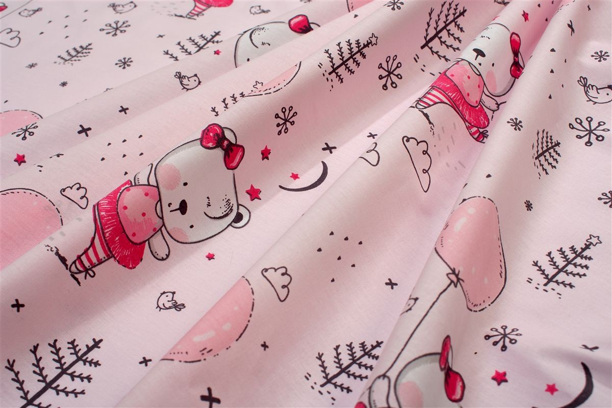 Πάνα Χασέ bebe Ballerina Bear 598 80X80 Pink 100% Cotton
