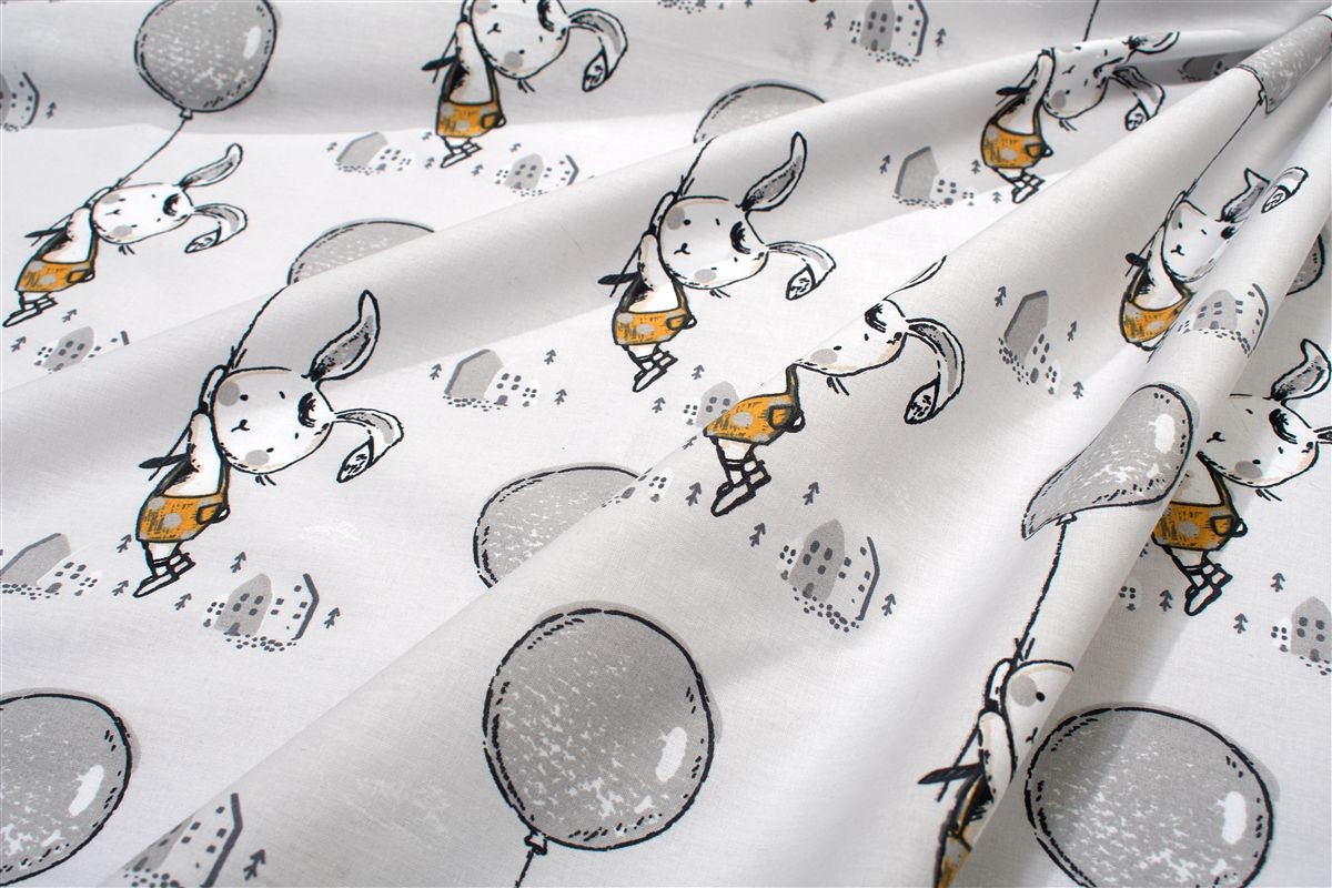 Πάνα Χασέ bebe Floating Bunny 715 80X80 Grey 100% Cotton