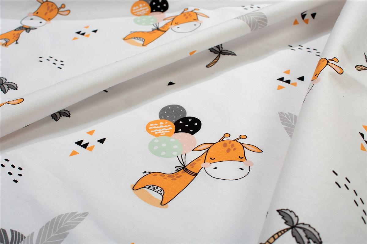 Πάνα Χασέ bebe Giraffe 599 80X80 White-Orange 100% Cotton