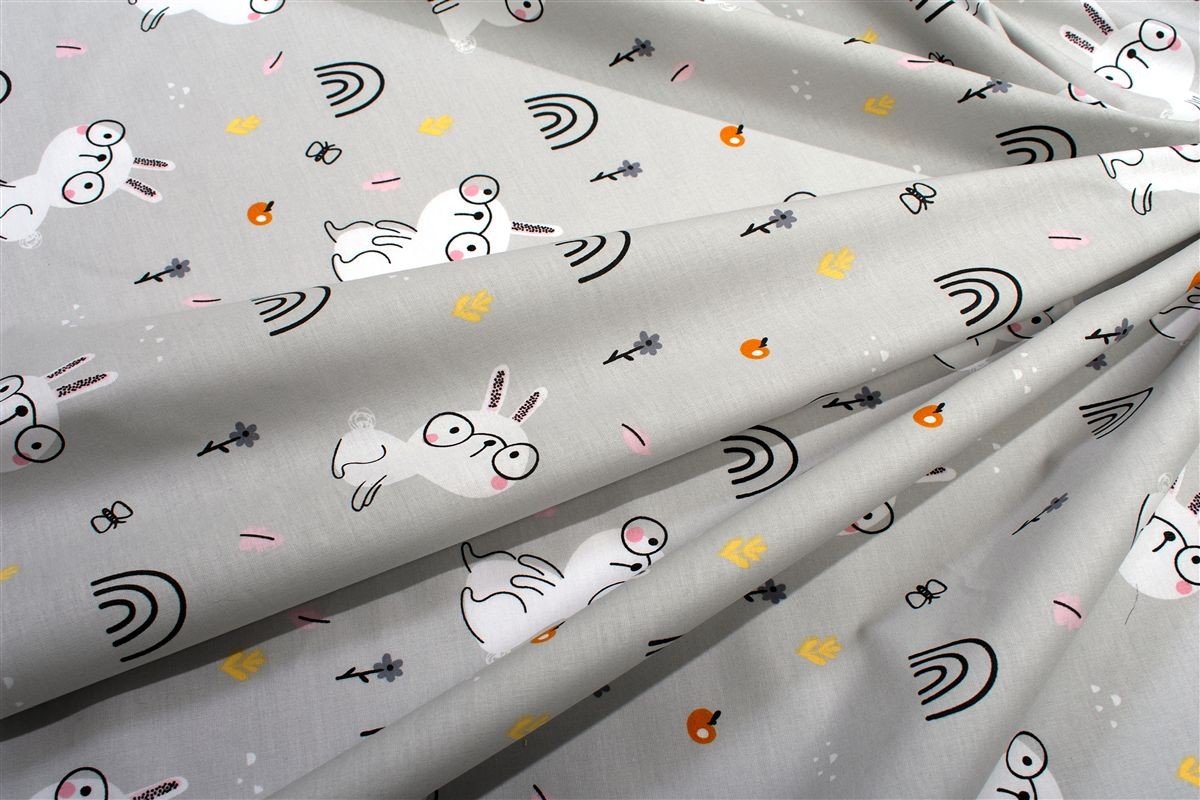 Πάνα Χασέ bebe Rabbit Garden 586 80X80 Grey 100% Cotton