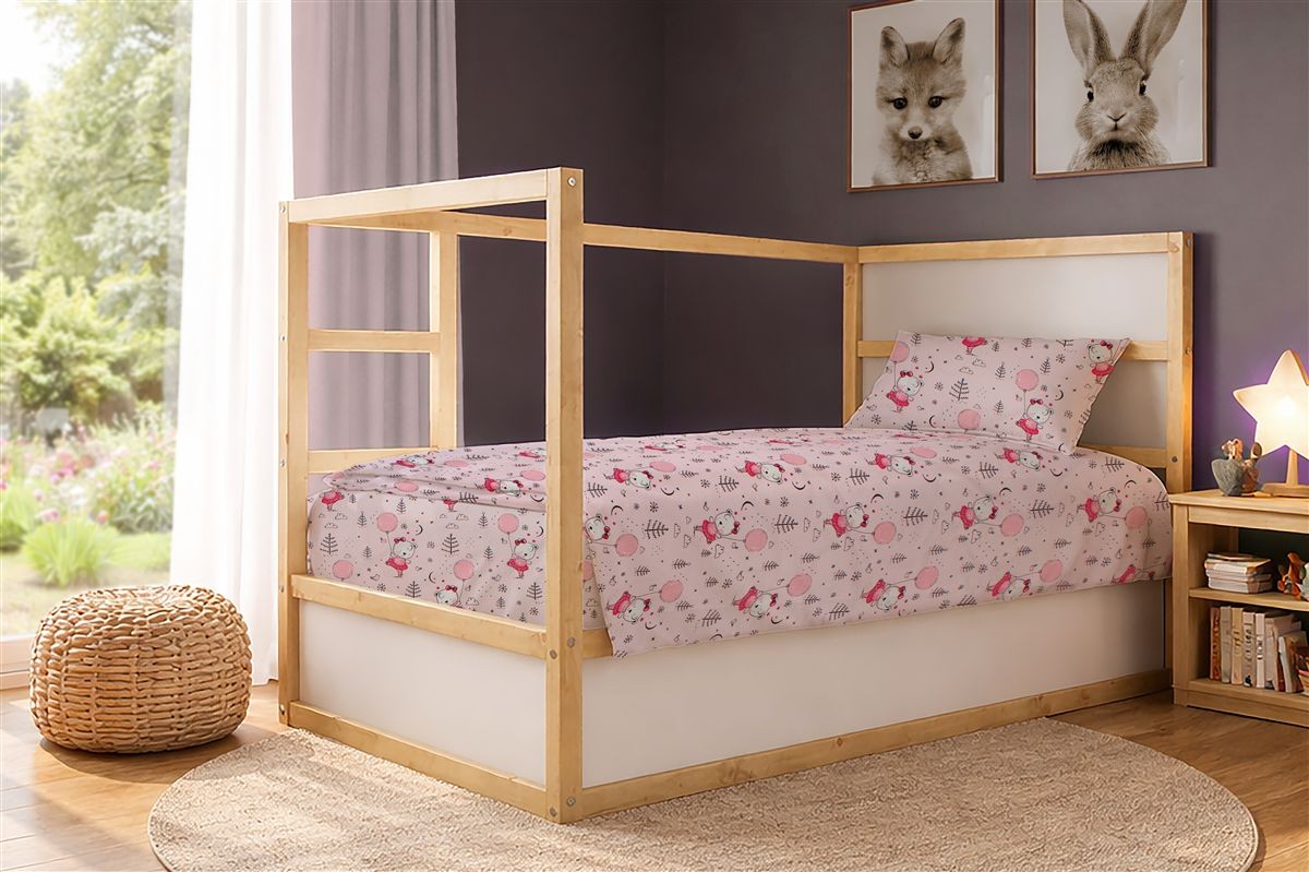Παπλωματοθήκη Εμπριμέ kids Ballerina Bear 598 160X240 Pink 100% Cotton