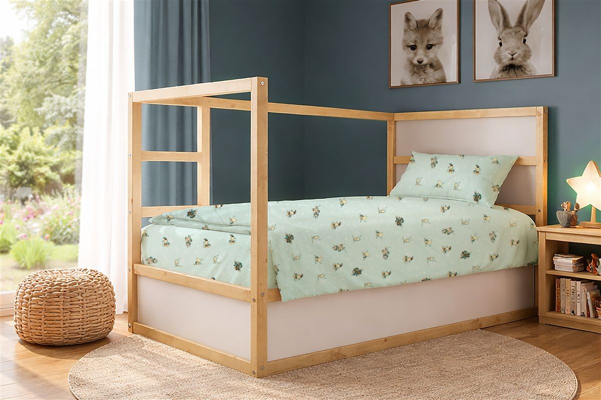 Παπλωματοθήκη Εμπριμέ kids Bear's Playtime 593 160X240 Mint 100% Cotton