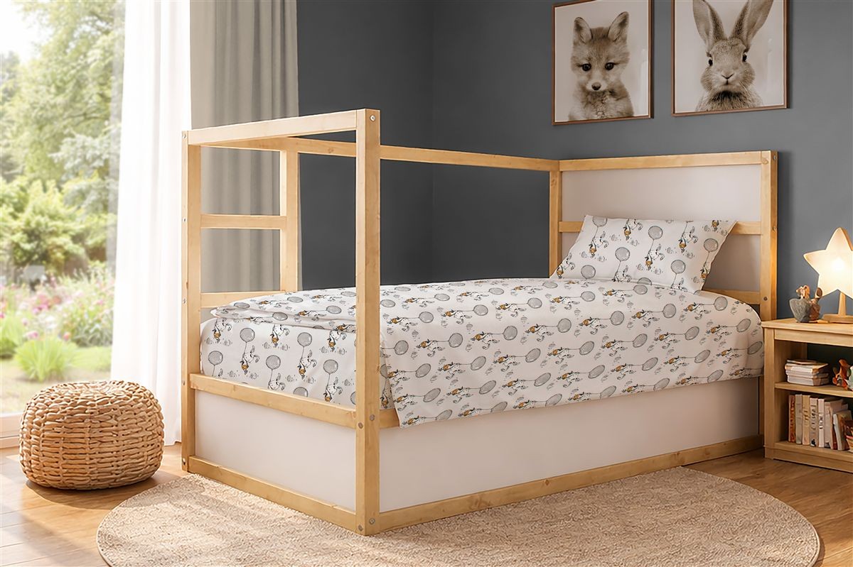 Παπλωματοθήκη Εμπριμέ kids Floating Bunny 715 160X240 Grey 100% Cotton