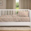 Σεντόνια Εμπριμέ Σετ 3 τεμ bebe Floating Bunny 714 120X160 Beige-Salmon 100% Cotton
