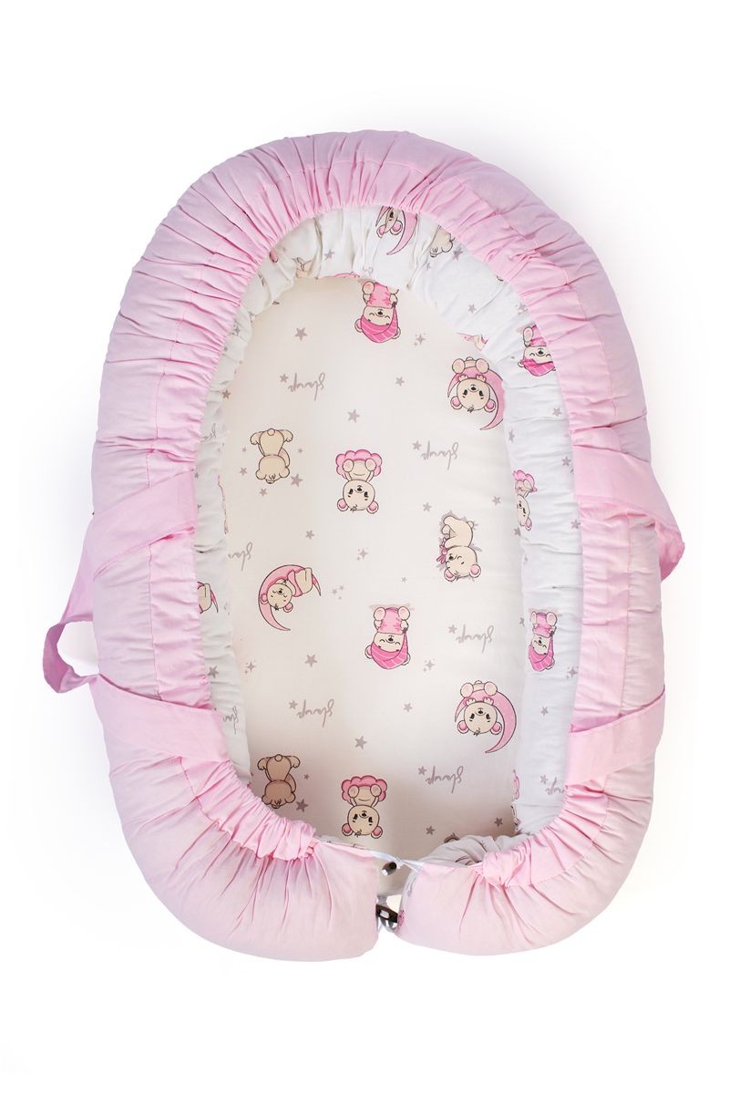 Φωλιά Ύπνου bebe Bear's Nest 04 85x60x15 White-Pink 100% Cotton