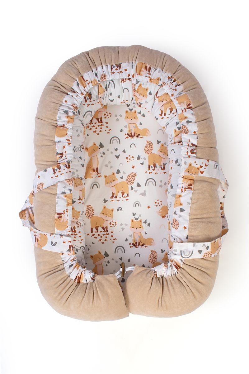 Φωλιά Ύπνου bebe Cute Fox 02 85x60x15 White-Beige 100% Cotton