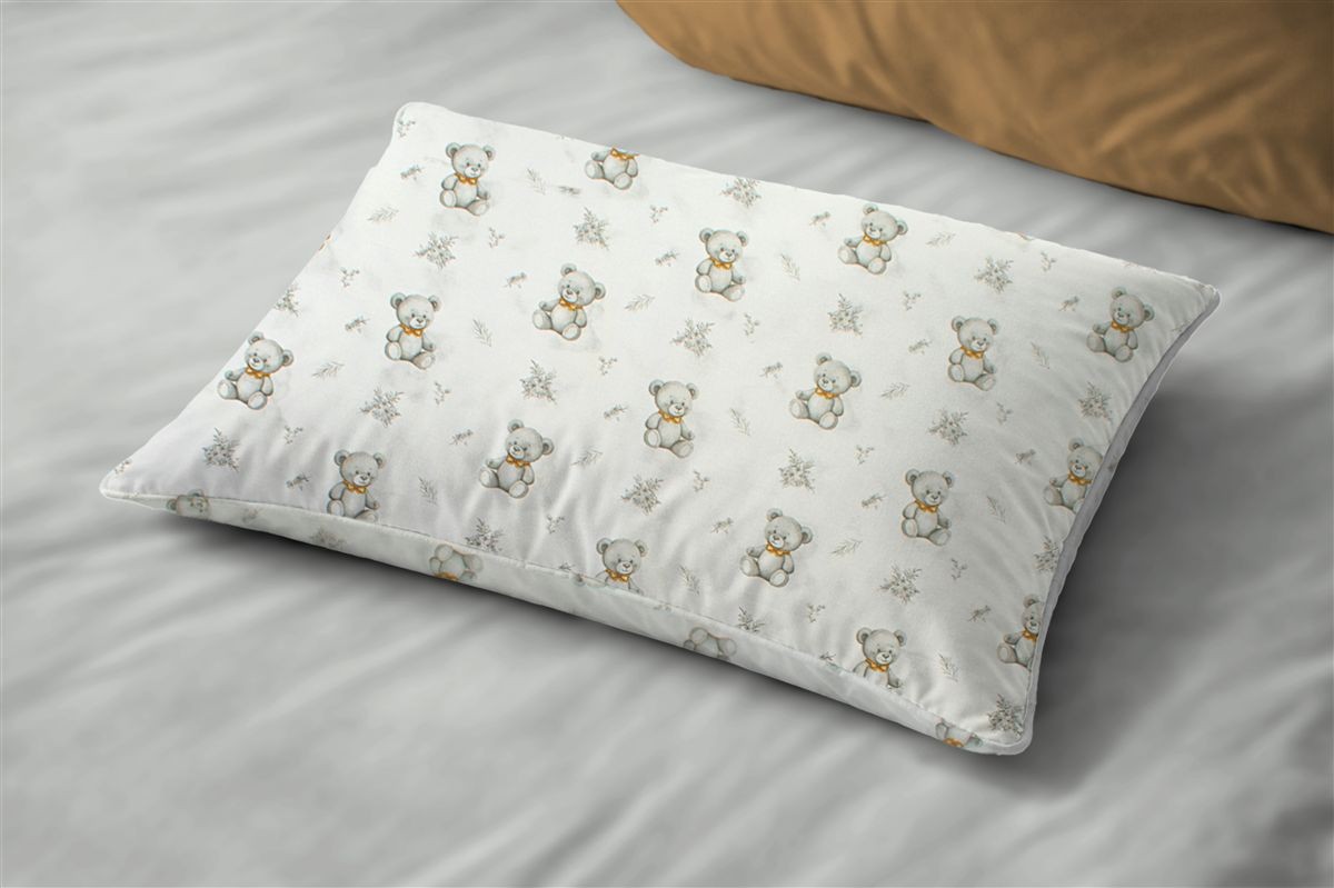 Μαξιλαροθήκη Εμπριμέ kids Newborn Bear 717 50x70 White-Grey 100% Cotton