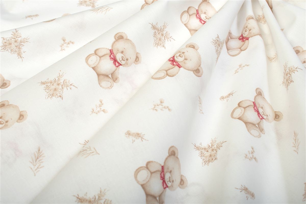 Πάνα Χασέ bebe Newborn Bear 716 80x80 White-Beige 100% Cotton