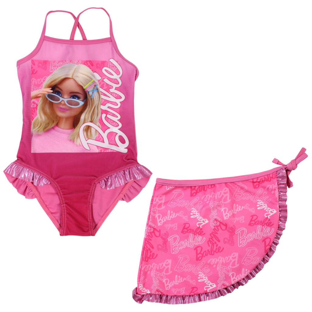 Barbie Style Παιδικό Σετ Μαγιό & Παρεό 7 - 8 ετών / 122 - 128 cm
