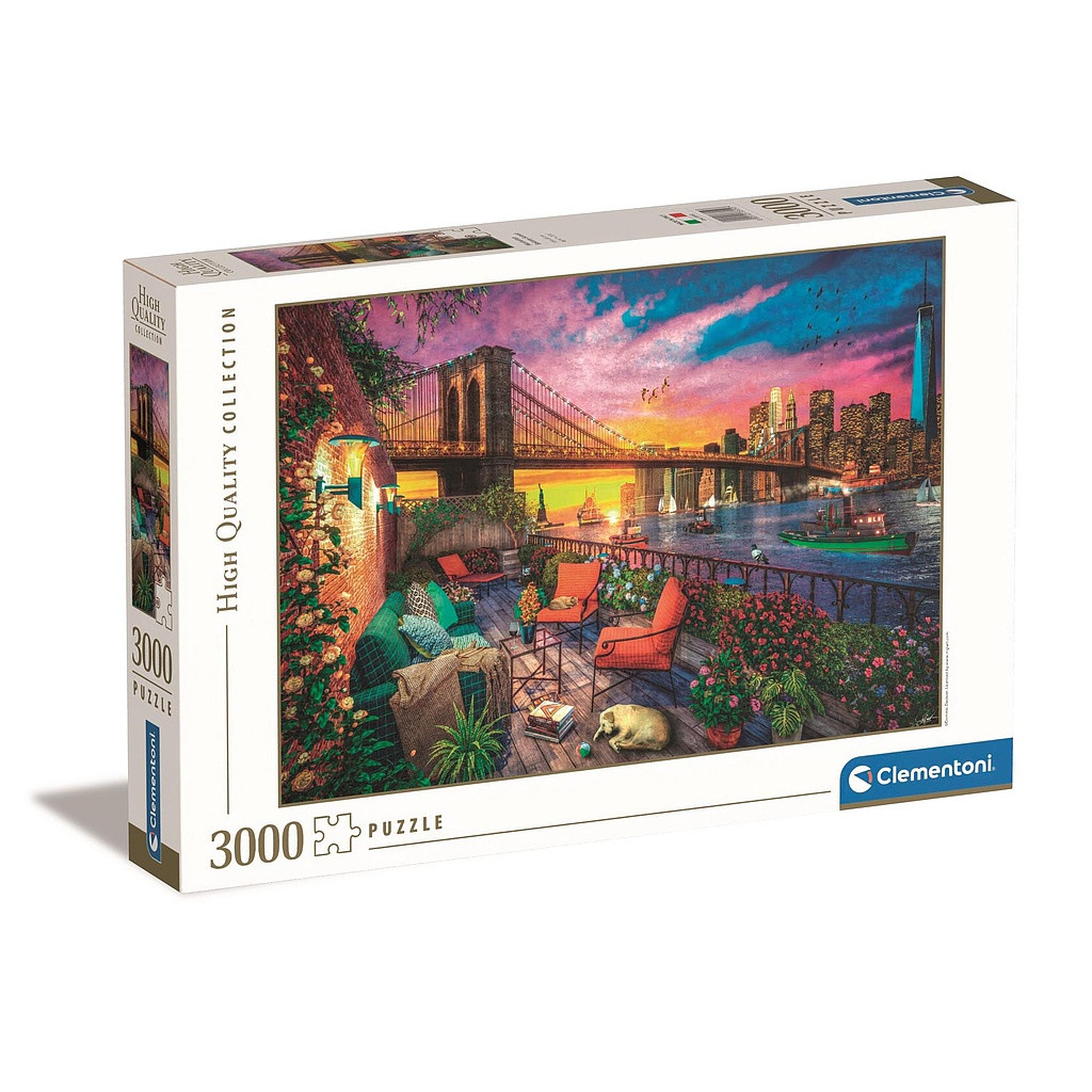 Cities Balcony Sunset  New York 3000 Τεμάχια puzzle by Clementoni
