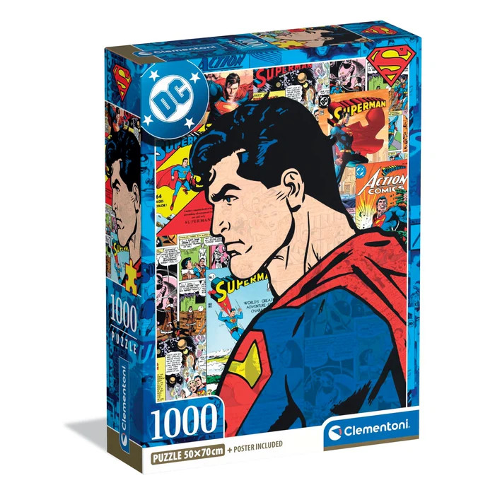 Superman Comic Puzzle 1000 Τεμαχίων Συμπαγούς Σχεδιασμού Clementoni