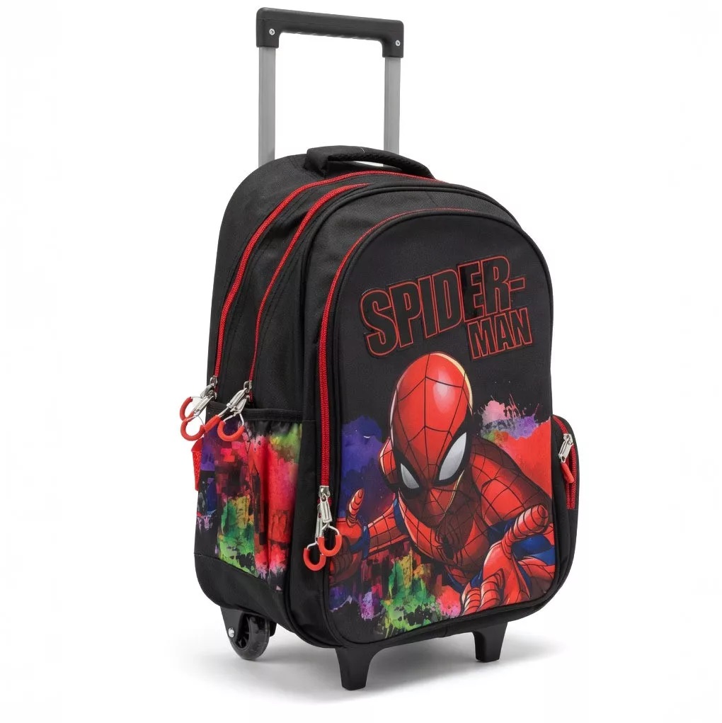 Spiderman Global Παιδική Σχολική Τσάντα με Ρόδες 46 cm