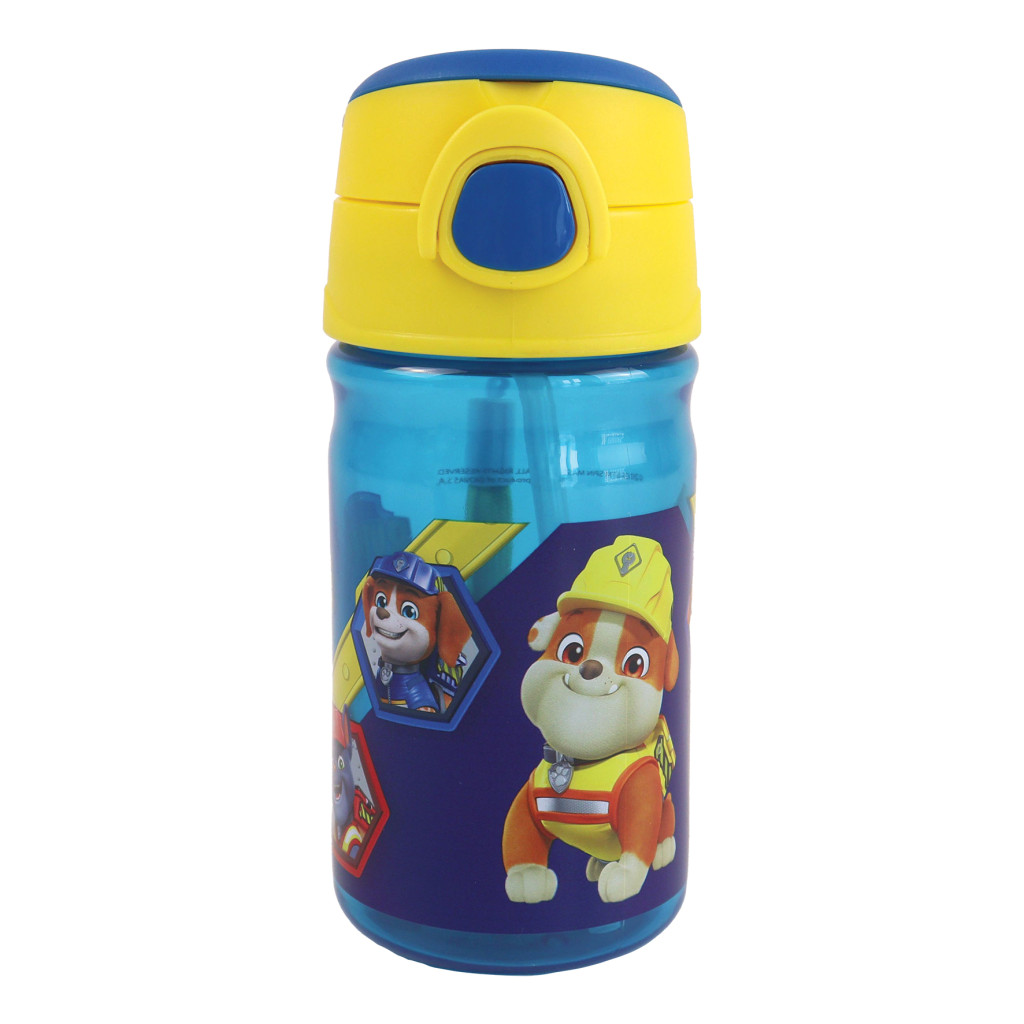 Paw Patrol Rubble Παιδικό Παγούρι με Καλαμάκι και Κρίκο Μεταφοράς 350 ml