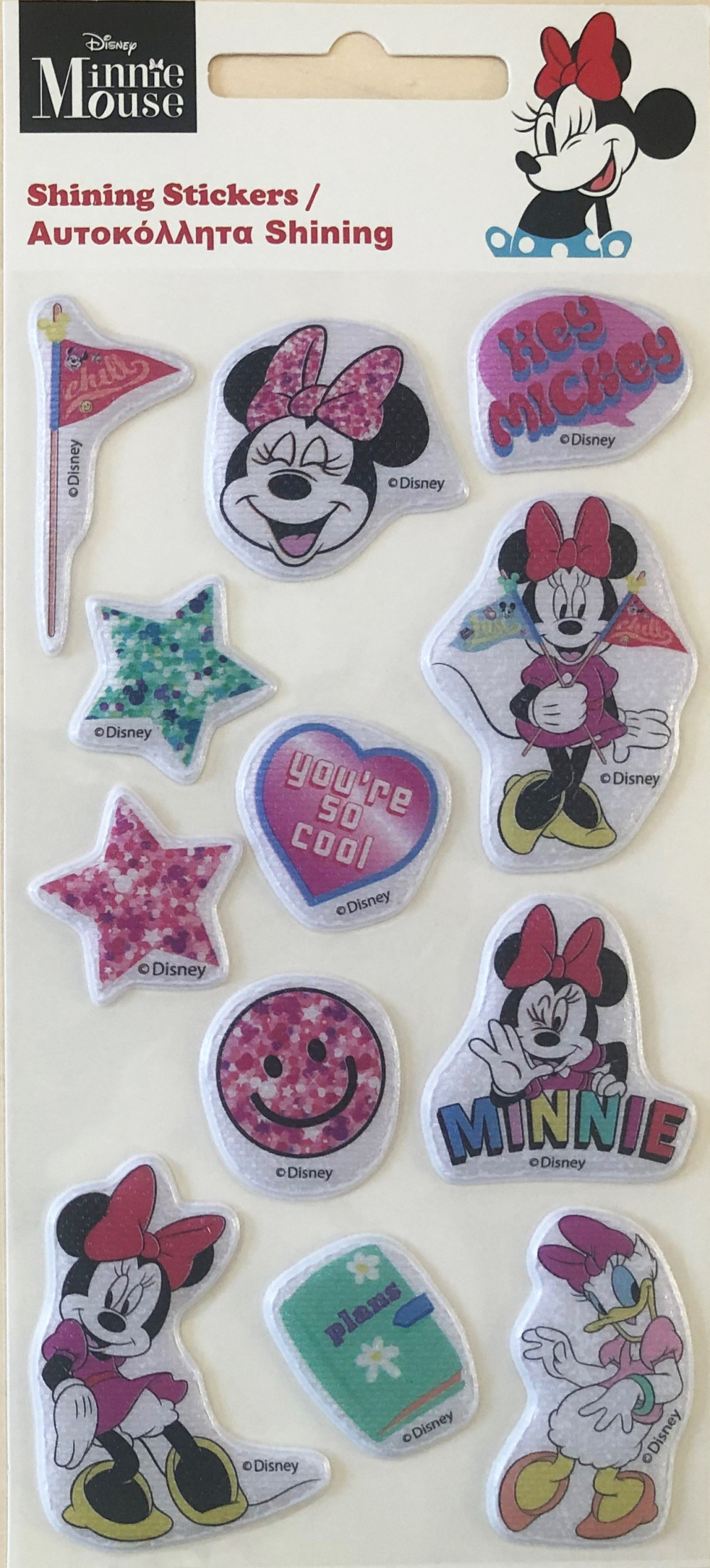 Disney Minnie Smiles sparkling Ανάγλυφο Αφρώδες Σετ Αυτοκόλλητων