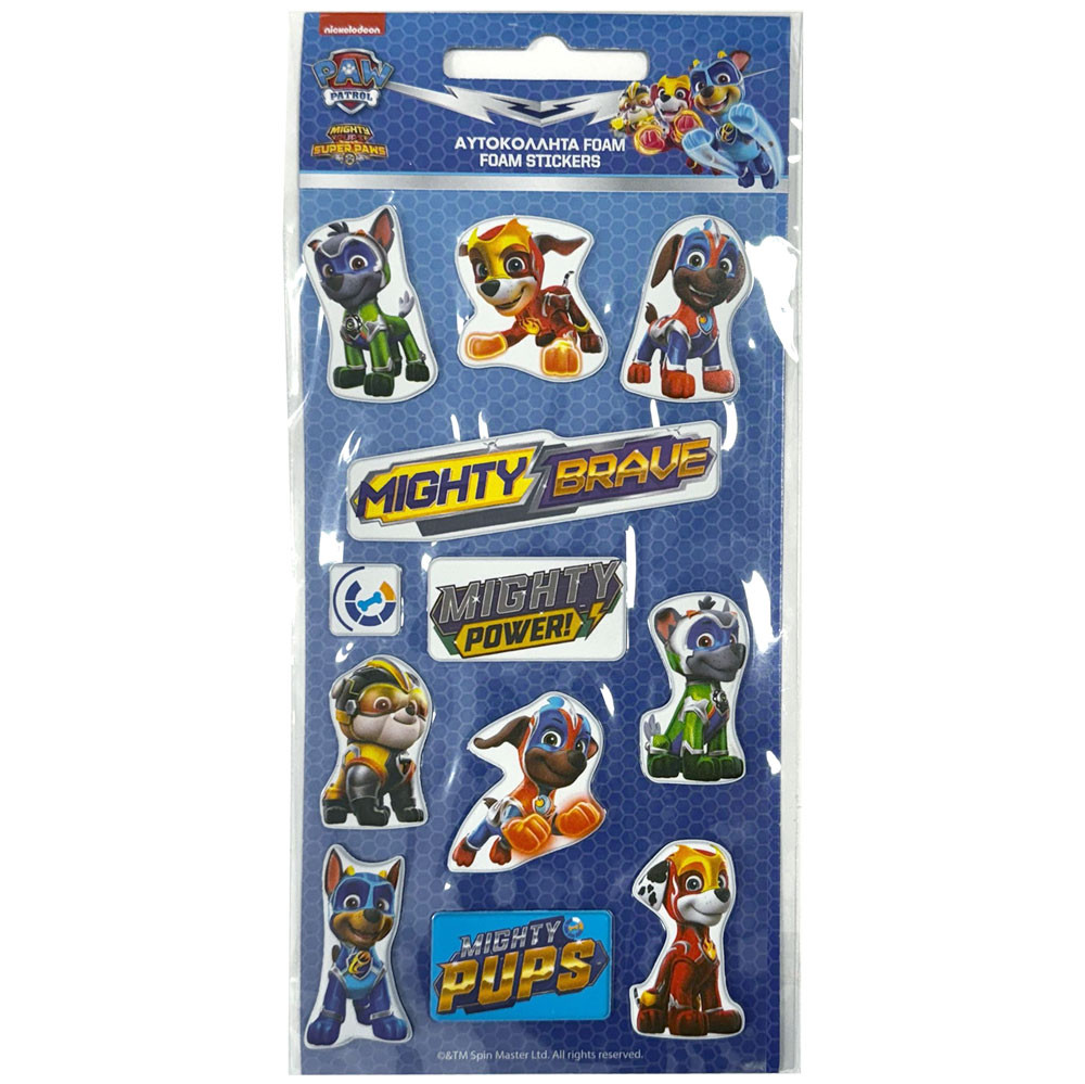 Paw Patrol Knights puffy sponge Σετ Παιδικά Αυτοκόλλητα
