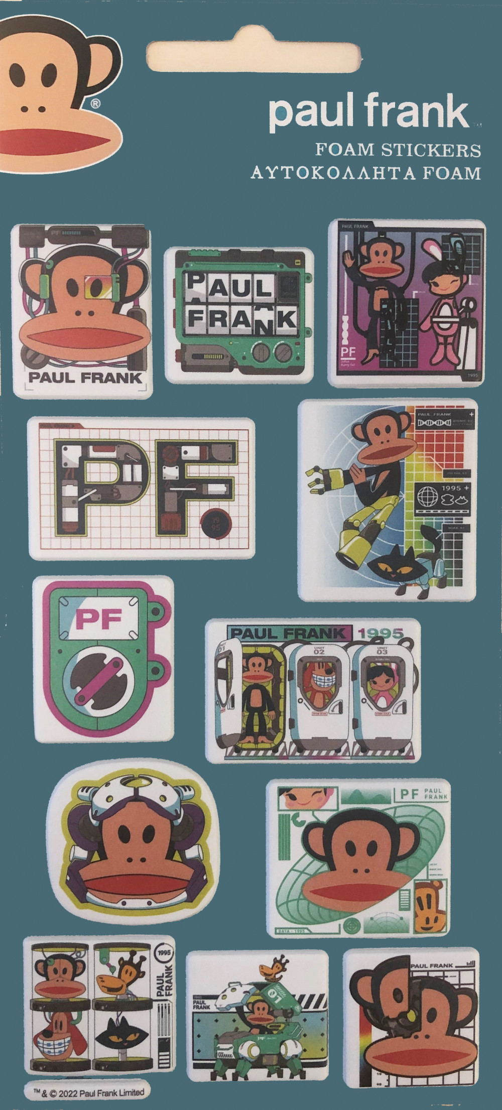 Paul Frank Monkey Σετ Παιδικά Ανάγλυφα Puffy Foam Αυτοκόλλητα