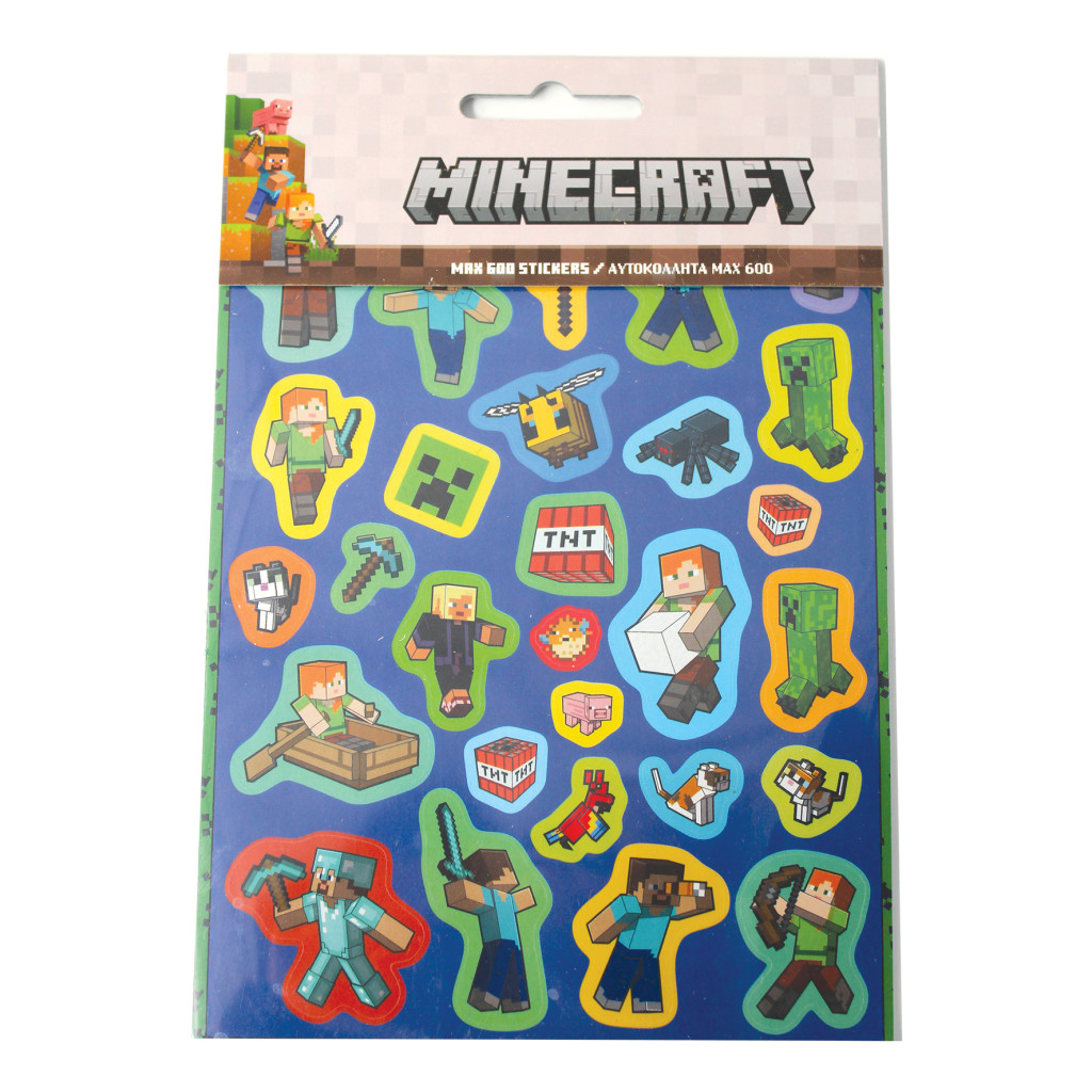 Minecraft Adventures Σετ Αυτοκόλλητων 600 Τεμαχίων 15×22 cm