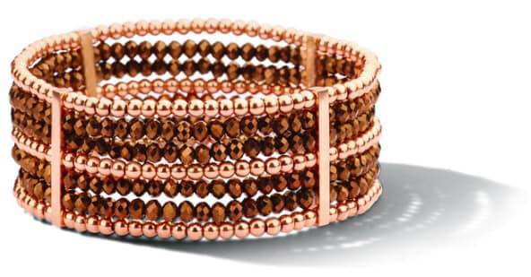 Victoria Brown stone rose Σε Χρυσή Απόχρωση Βραχιόλι