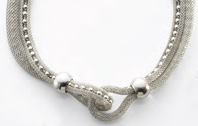 Victoria Thick Silver Mesh Κολιέ σε Ασημί Τόνο