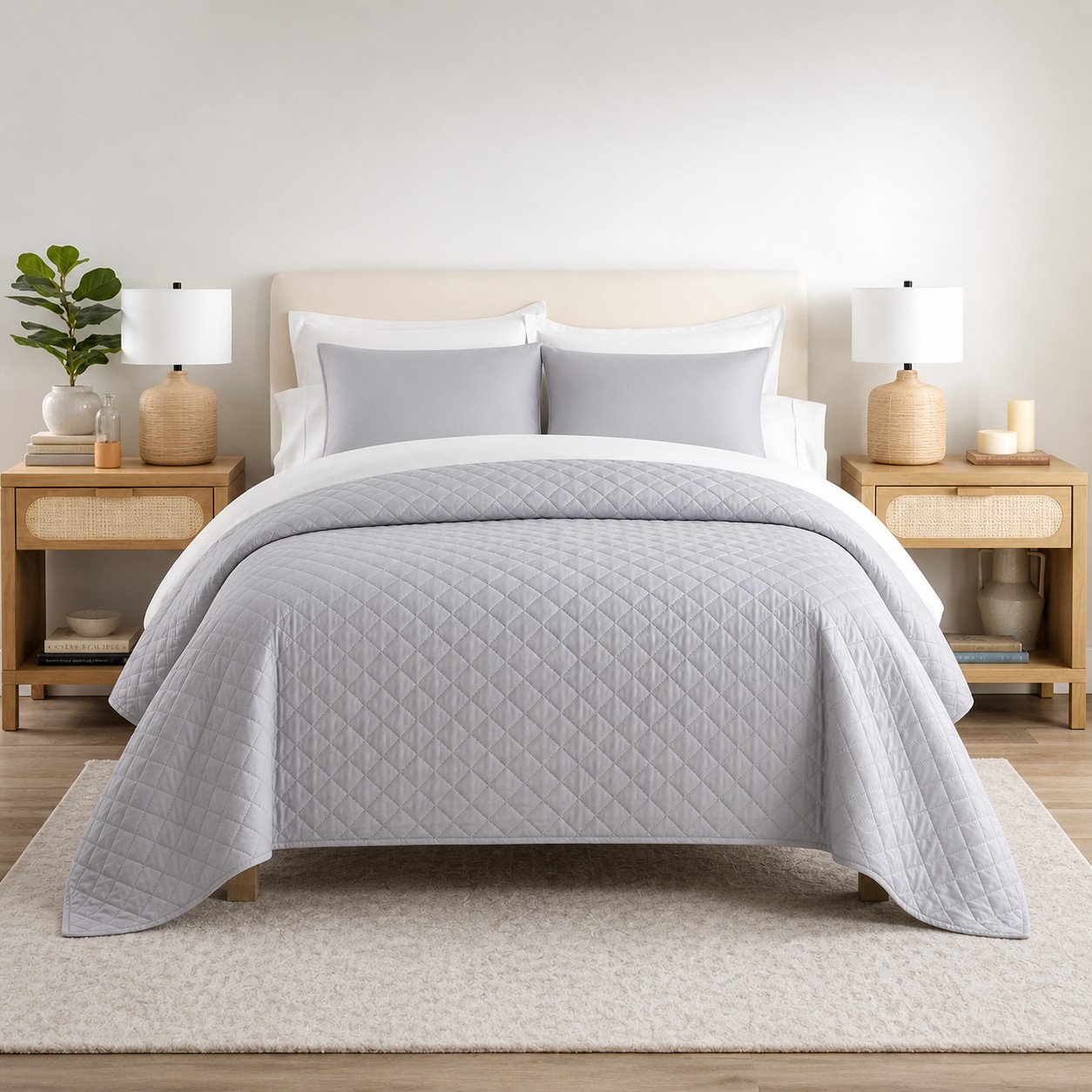 Κουβερλί Υπέρδιπλο Ξενοδοχείου 100% Cοtton Grey