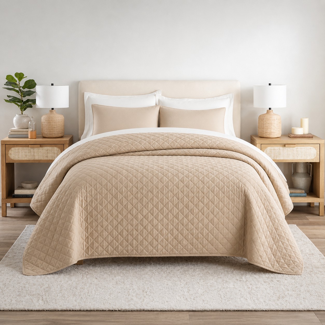 Κουβερλί Υπέρδιπλο Ξενοδοχείου 100% Cοtton Beige