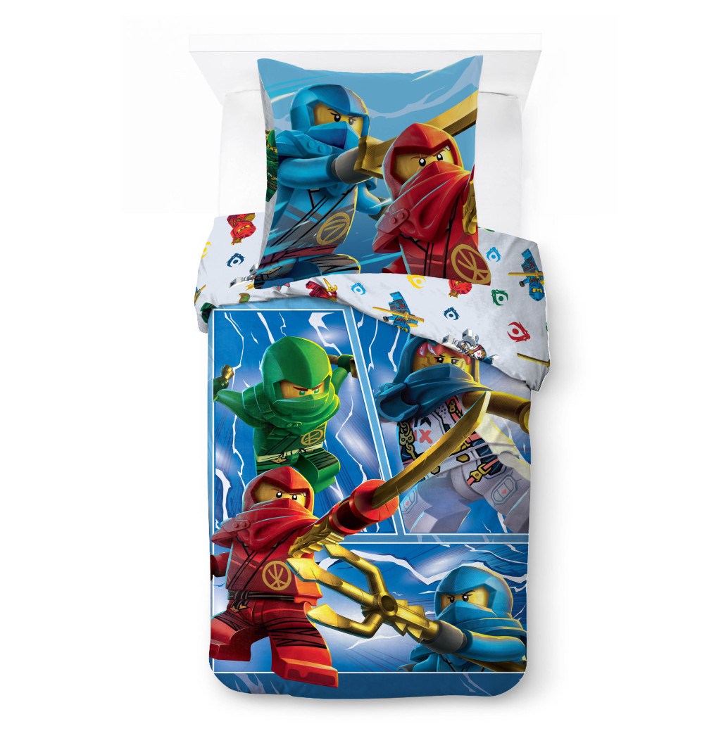 Lego Ninjago Warriors Σετ Παπλωματοθήκη 140x200 εκ. με Μαξιλαροθήκη 70x90 εκ. 100% Βαμβάκι