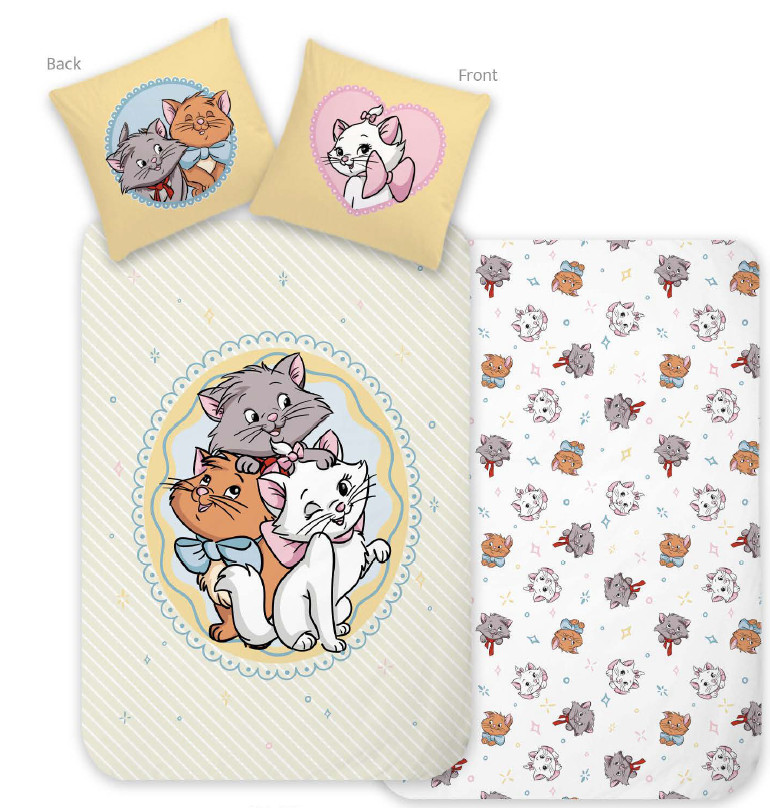 Disney Marie Trio Σετ Βρεφική Παπλωματοθήκη 100×135 cm με Μαξιλαροθήκη 40×60 cm