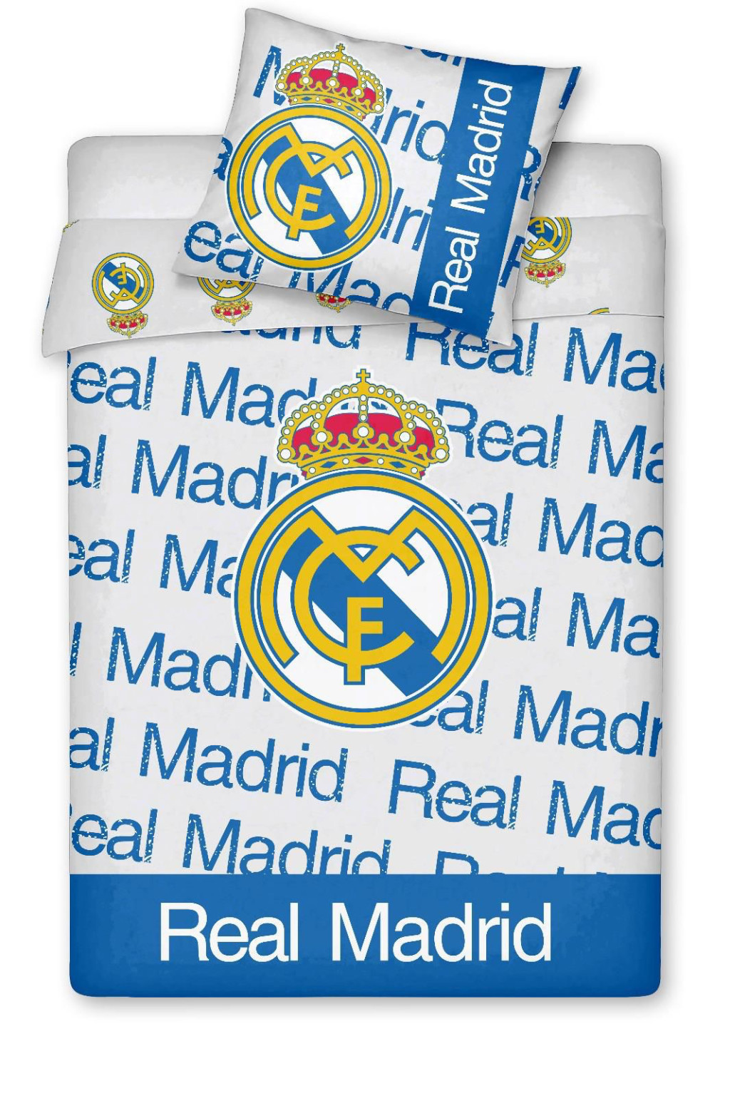 Real Madrid Royal Σετ Παπλωματοθήκη με Μαξιλαροθήκη 140×200 cm, 70×90 cm 100% Βαμβάκι