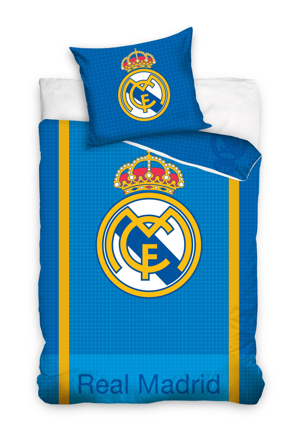 Real Madrid Blue Passion Σετ Παπλωματοθήκη 140x200 εκ. με Μαξιλαροθήκη 70x90 εκ. 100% Βαμβάκι