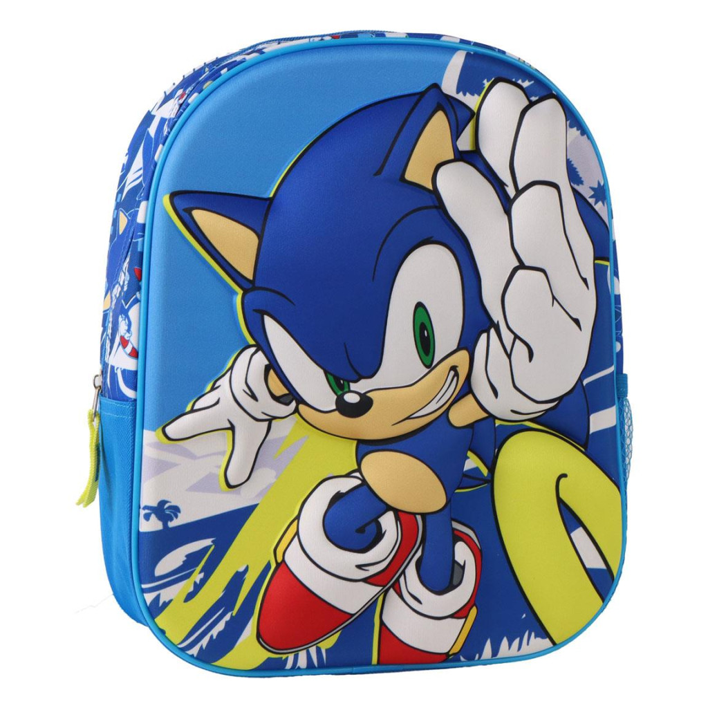 Sonic the Hedgehog Power Run Παιδικό Σακίδιο Πλάτης 3D με Θήκη και Πλαϊνή Τσέπη 30εκ