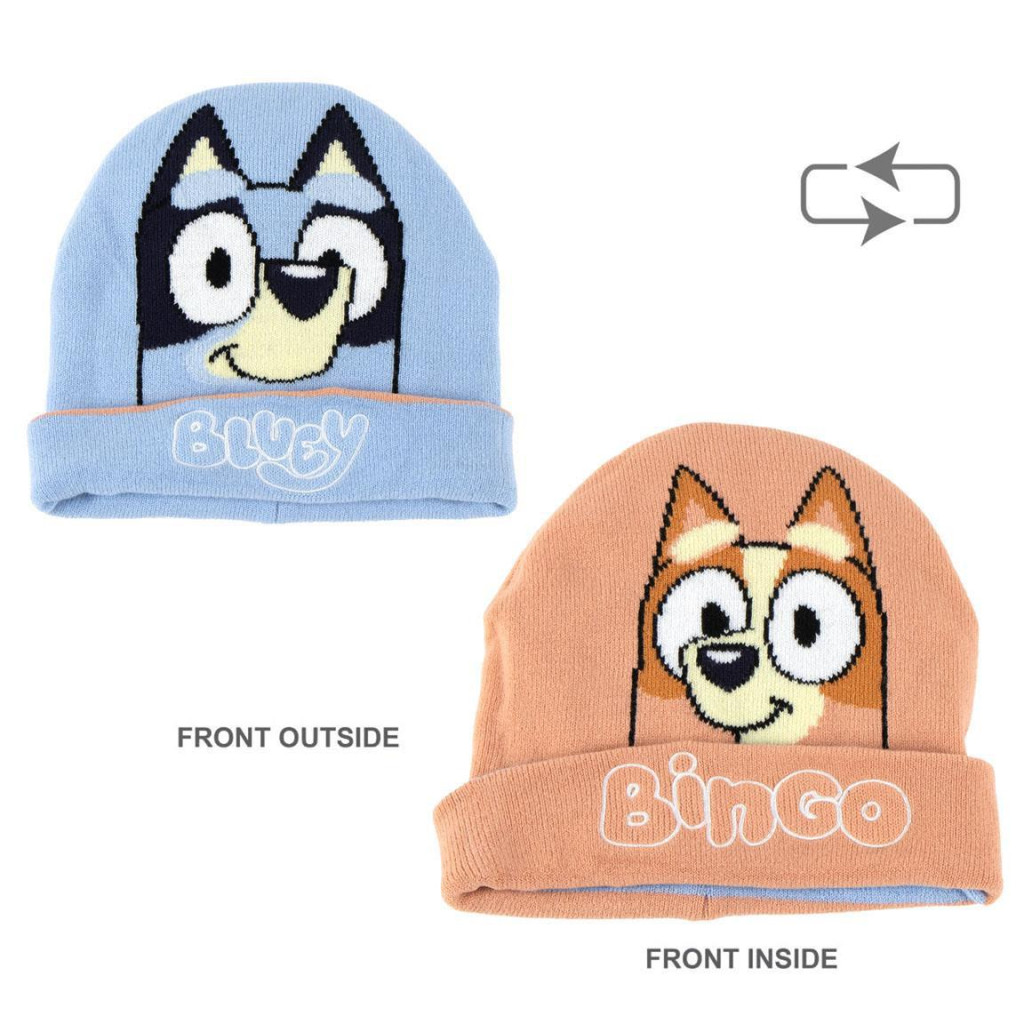 Bluey Bingo Παιδικό Σκουφάκι Χειμερινό Διπλής Όψης