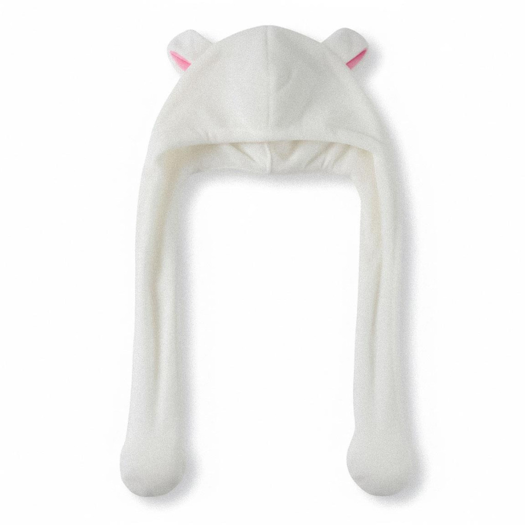 Alternative view of Hello Kitty White Παιδικό Χειμερινό Σκουφάκι με Κινούμενα Αυτιά