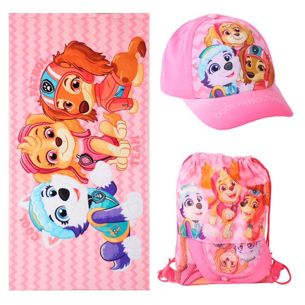 Paw Patrol Cool Girls Σετ Πετσέτα, Τσάντα Γυμναστηρίου και Καπέλο Jockey Παιδικό