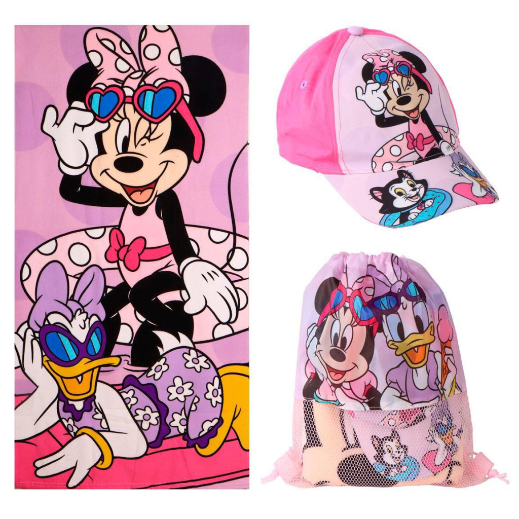 Disney Minnie Daisy Σετ Πετσέτα, Τσάντα Γυμναστηρίου και Καπέλο Jockey Παιδικό