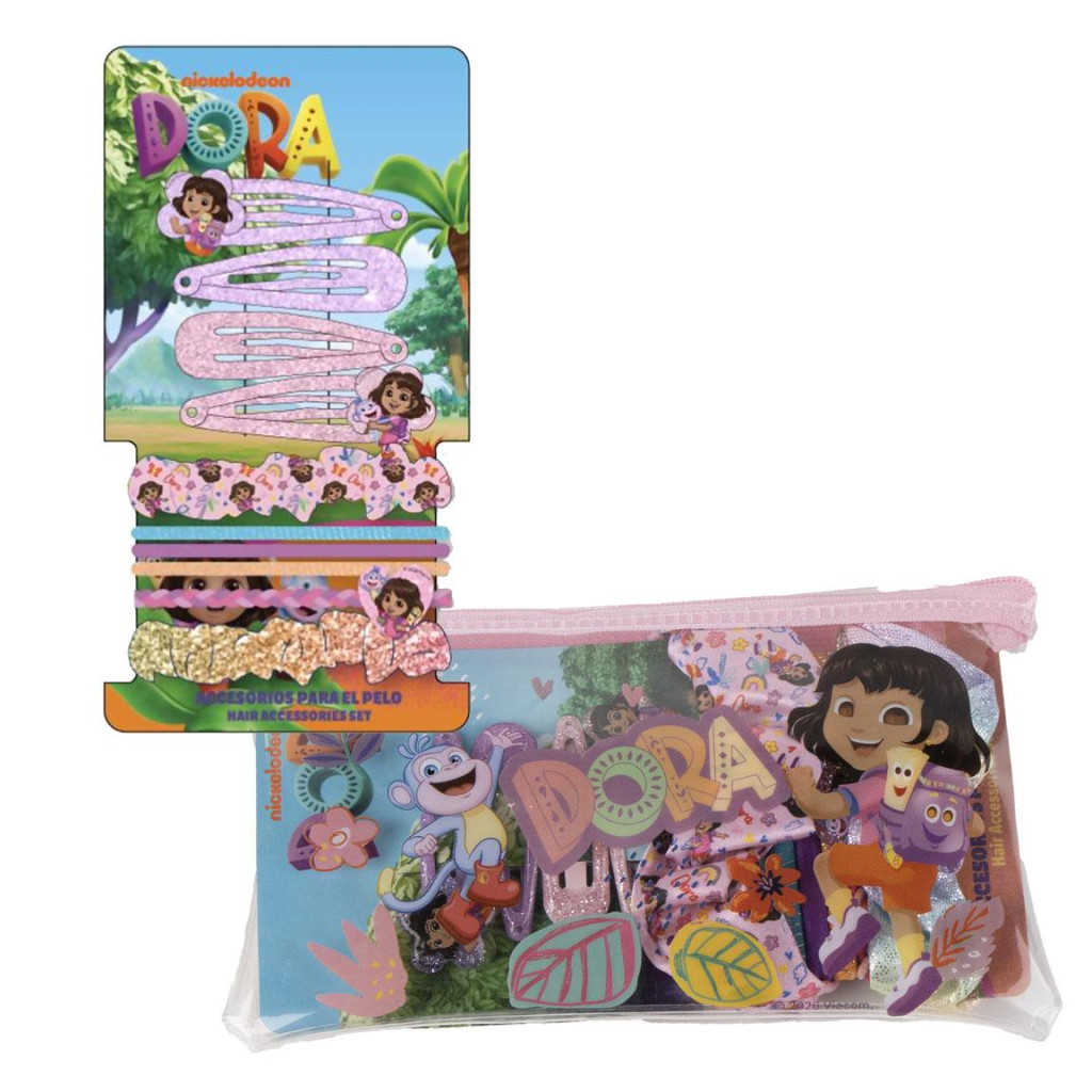 Dora the Explorer Σετ Κλιπ και Λαστιχάκια Μαλλιών με Θήκη