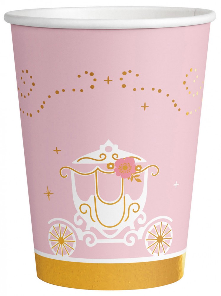 Princess Swan Παιδικά Χάρτινα Ποτήρια Πάρτι Σετ 8 Τεμαχίων 250 ml