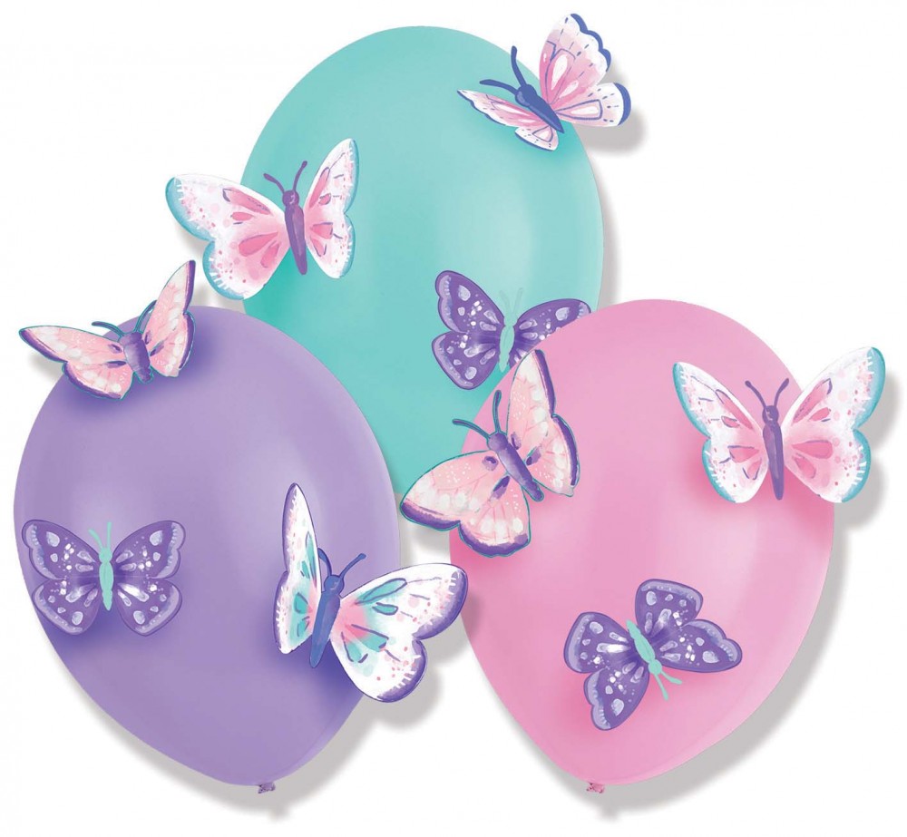 Σετ μπαλονιών Butterfly Flutter (Πεταλούδα) με αξεσουάρ, 3 τεμάχια 14 ιντσών (35,5 cm)